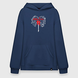 Толстовка-худи оверсайз Guitar music, цвет: тёмно-синий