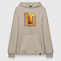 Толстовка-худи оверсайз Лонг айленд, цвет: миндальный