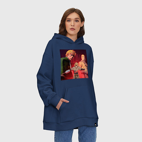 Худи оверсайз Сага о Винланде - Время / Тёмно-синий – фото 3