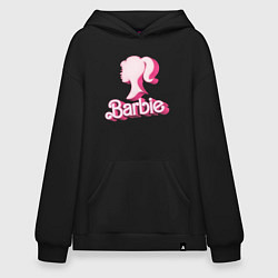 Толстовка-худи оверсайз Барби - объемная фигурка, цвет: черный
