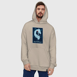 Толстовка-худи оверсайз Мононоке волчица, цвет: миндальный — фото 2