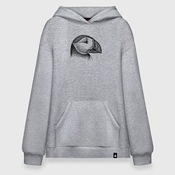 Толстовка-худи оверсайз Тупик в профиль, цвет: меланж