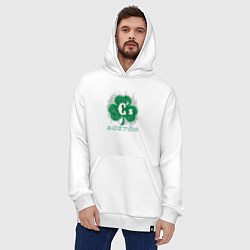 Толстовка-худи оверсайз Boston Celtics style, цвет: белый — фото 2