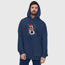 Толстовка-худи оверсайз Soccer snowman, цвет: тёмно-синий — фото 2