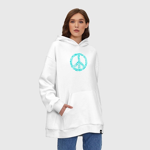 Худи оверсайз Peace life / Белый – фото 3