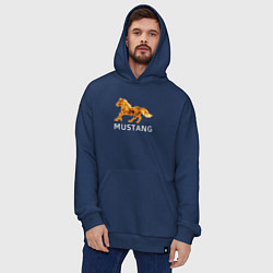 Толстовка-худи оверсайз Mustang firely art, цвет: тёмно-синий — фото 2