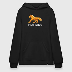 Толстовка-худи оверсайз Mustang firely art, цвет: черный
