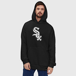 Толстовка-худи оверсайз Chicago white sox - baseball, цвет: черный — фото 2