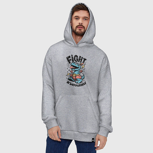 Худи оверсайз Fight Light / Меланж – фото 4