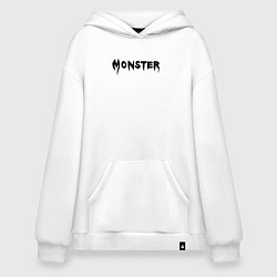 Толстовка-худи оверсайз Monster black, цвет: белый