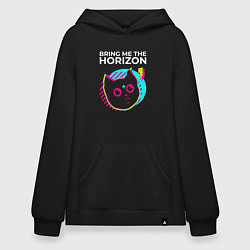 Толстовка-худи оверсайз Bring Me the Horizon rock star cat, цвет: черный