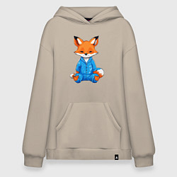 Толстовка-худи оверсайз Приключения Лапутика, цвет: миндальный