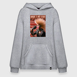 Толстовка-худи оверсайз Barbies not dead - motto, цвет: меланж