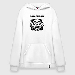 Толстовка-худи оверсайз Radiohead - rock panda, цвет: белый