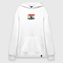 Худи оверсайз Саксофон на фоне мазков краски