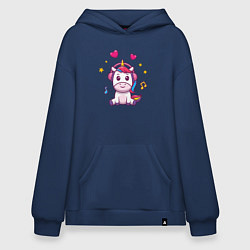 Худи оверсайз Единорог в наушниках