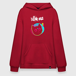 Толстовка-худи оверсайз Blink 182 rock star cat, цвет: красный