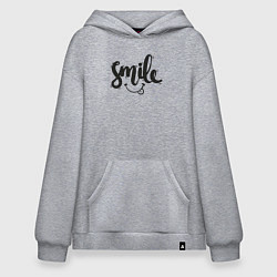 Толстовка-худи оверсайз Funny smile, цвет: меланж