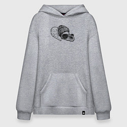 Толстовка-худи оверсайз Слоненок-хипстер, цвет: меланж