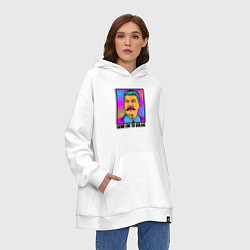 Толстовка-худи оверсайз Send em to gulag, цвет: белый — фото 2