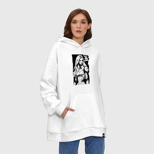 Худи оверсайз Barbie - sketch ai art / Белый – фото 3