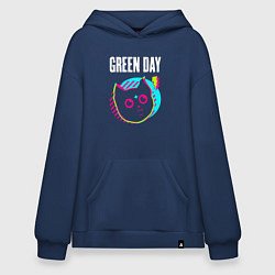 Толстовка-худи оверсайз Green Day rock star cat, цвет: тёмно-синий