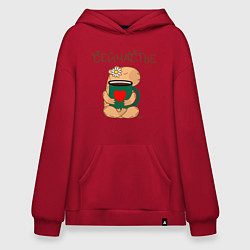 Худи оверсайз Мем капибара с кружечкой: сейчастье