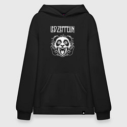 Толстовка-худи оверсайз Led Zeppelin rock panda, цвет: черный