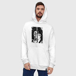 Толстовка-худи оверсайз Клинок рассекающий демонов Ериичи Цугикуни Кокушиб, цвет: белый — фото 2