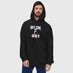 Толстовка-худи оверсайз Wwe Get the F Out, цвет: черный — фото 2