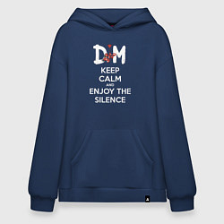 Толстовка-худи оверсайз DM keep calm and enjoy the silence, цвет: тёмно-синий
