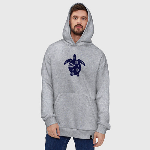 Худи оверсайз Космическая черепаха / Меланж – фото 4