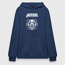 Толстовка-худи оверсайз Asking Alexandria rock panda, цвет: тёмно-синий
