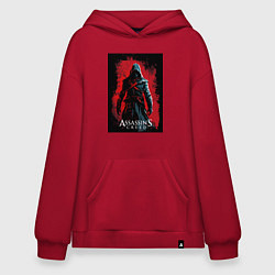 Худи оверсайз Assassins creed на фоне красной стены