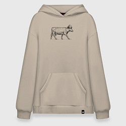 Худи оверсайз Корова новогодняя