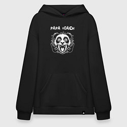 Толстовка-худи оверсайз Papa Roach rock panda, цвет: черный