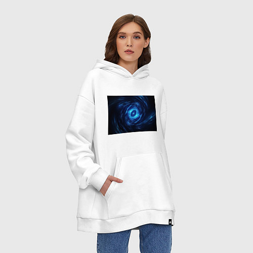 Худи оверсайз Взрыв синий геометрической абстракции / Белый – фото 3