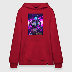 Толстовка-худи оверсайз League of Legends Akali Kda, цвет: красный
