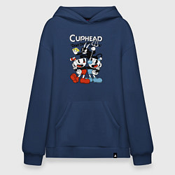 Толстовка-худи оверсайз Cuphead - devil, цвет: тёмно-синий