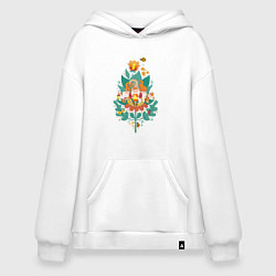 Толстовка-худи оверсайз Три веселых гнома, цвет: белый