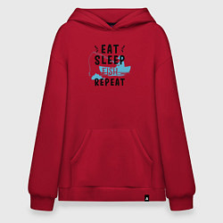 Худи оверсайз Еда сон рыба