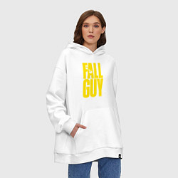 Толстовка-худи оверсайз The fall guy logo, цвет: белый — фото 2