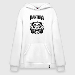 Толстовка-худи оверсайз Pantera - rock panda, цвет: белый