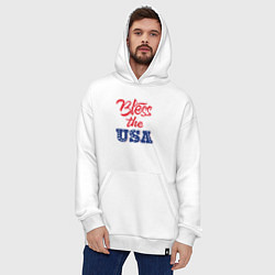 Толстовка-худи оверсайз Bless the USA, цвет: белый — фото 2