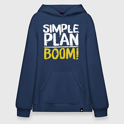Толстовка-худи оверсайз Simple plan - boom, цвет: тёмно-синий