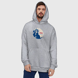 Толстовка-худи оверсайз Liberty USA, цвет: меланж — фото 2