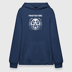 Толстовка-худи оверсайз Foo Fighters rock panda, цвет: тёмно-синий