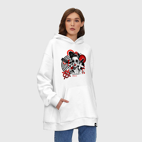 Худи оверсайз Gravitation Three pop art girl / Белый – фото 3