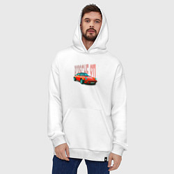 Толстовка-худи оверсайз Немецкий автомобиль Порше 911, цвет: белый — фото 2