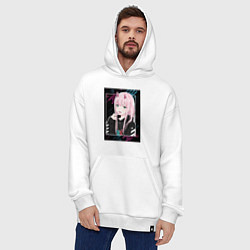 Толстовка-худи оверсайз Zero Two is darling, цвет: белый — фото 2
